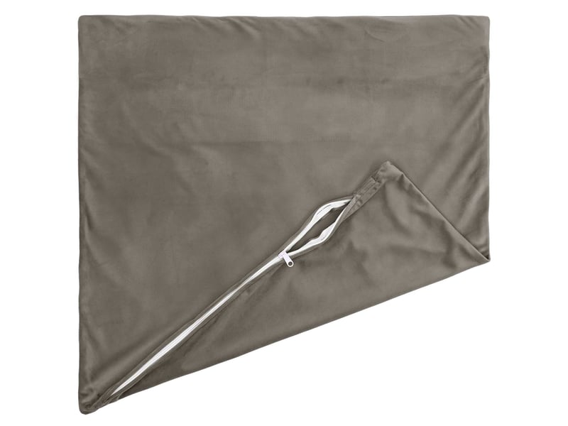  Lot de 2 coussins avec oreiller, coussins décoratifs heerlen gris clair velours cf50480  - Conforama D