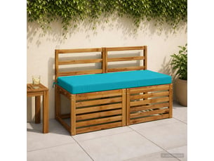 Lot de 2 coussins de banc, coussins d'assise soest 100 % polyester turquoise cf56847
