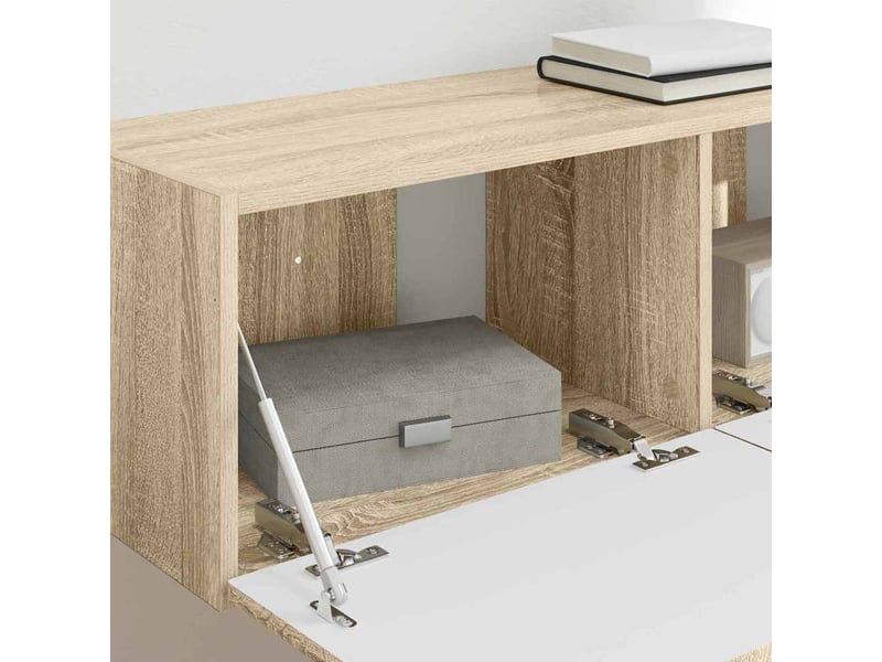  Meuble tv mural 2 pcs sonoma bois d'ingénierie  - Conforama D