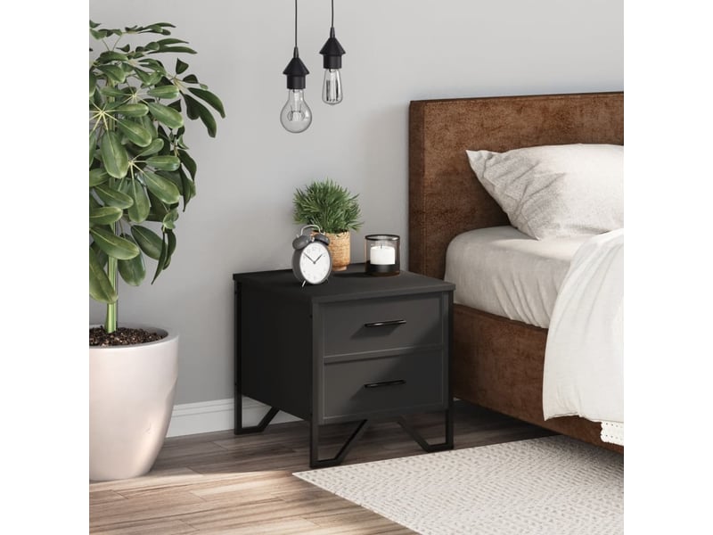  Table de chevet - cabinet de chevet - table de nuit noir 40x41x40 cm bois d’ingénierie  - Conforama B