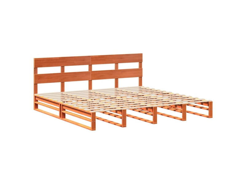  Lit double- lit adulte -  cadre de lit sans matelas  marron 180x200cm bois pin massif  - Conforama B