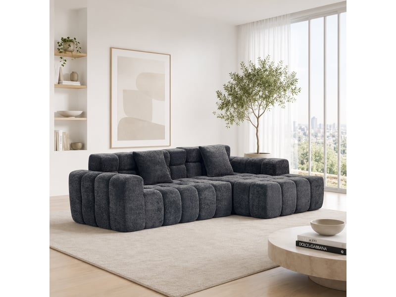  Tcqpz canapé d'angle modulable 249,94 cm gris avec modules libres et sans montage  - Conforama B