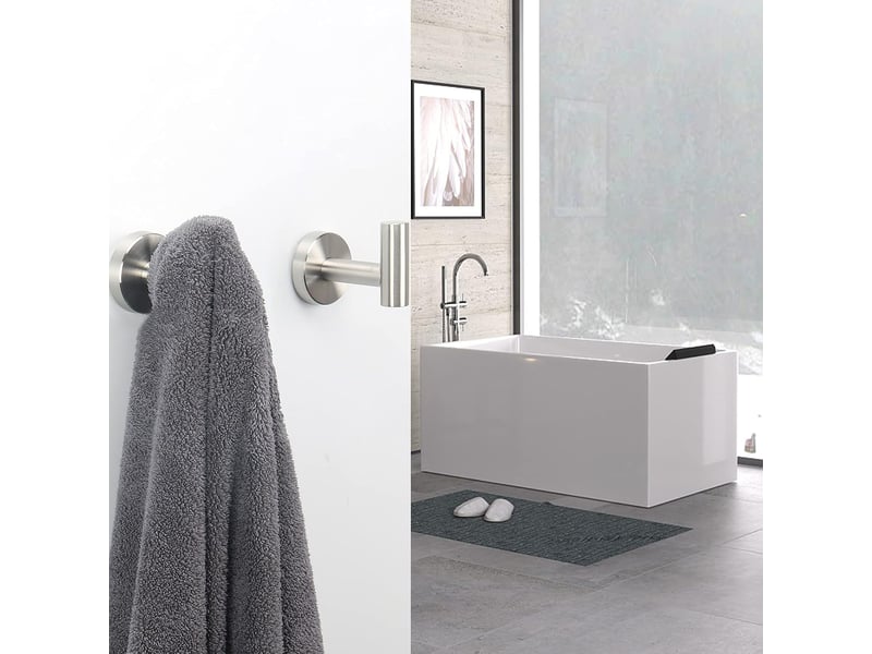 Crochets porte-serviettes, de rangement en acier inoxydable argenté – charge maximale 5 kg – lot de 2, gris - réf. Szpb845811jjzj - Conforama D