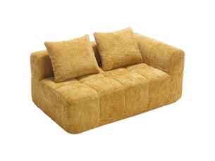 Canapé droit fixe <strong>MERAX</strong> <strong>canapé compressible</strong> 2 places Tissu jaune