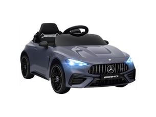 Voiture électrique pour enfants, design mercedes, moteur 12 v, télécommande, lumières led, musique, pour les enfants de 3 à 6 ans, grise