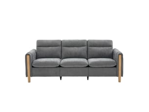 Canapé d'angle réversible fixe SOGEU 3 places Tissu bicolore avec coffre de rangement
