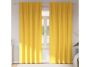 Lot de 2 rideaux occultants, rideaux black-out avec anneaux jaune moutarde polyester cf44676