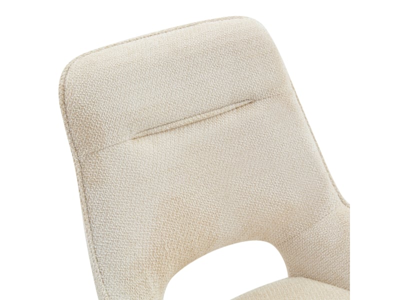 Paire de chaises pivotantes 360° – salle à manger moderne, tissu blanc respirant, cadre métal noir  - Conforama D