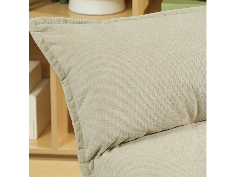  Fauteuil de sol 66x62x28 cm beige en polyester, pivotant 360°, dossier 5 positions pour lecture et détente  - Conforama D