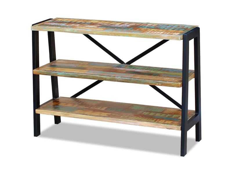  Buffet - bahut - meuble de rangement 3 étagères bois de récupération massif  - Conforama E