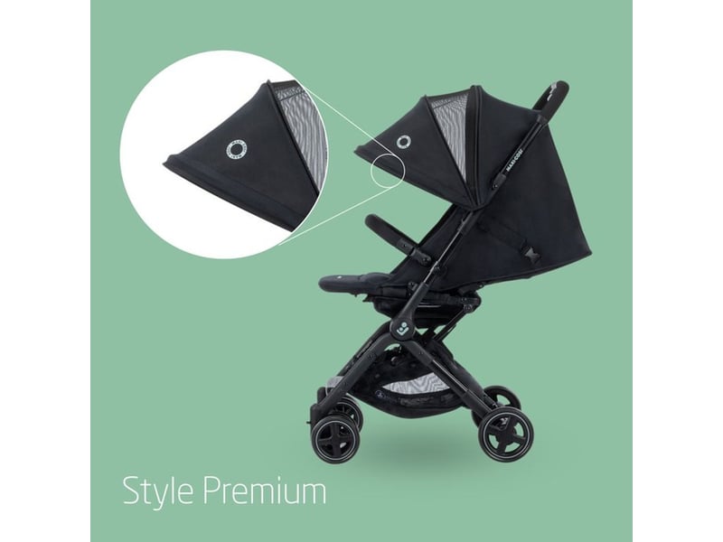 Poussette châssis compact lara 2 essential black pliage une main jusqu à 22 kg 1233672113 - Conforama D