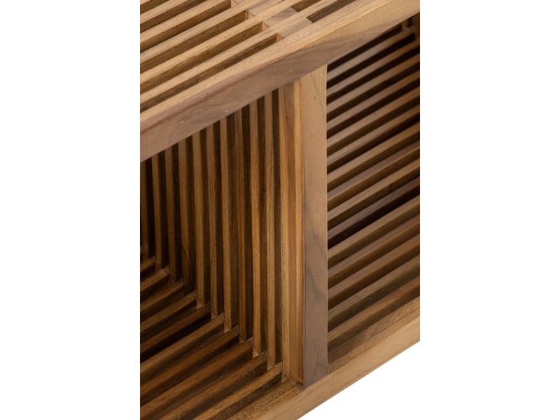  Banc à lattes en bois lars 80cm naturel  - Conforama E
