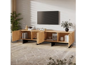 Meuble tv coloris naturel 180 cm <strong>MODFU</strong> <strong></strong>