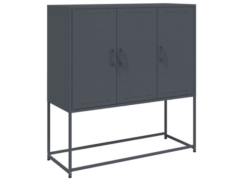  Buffet haut - bahut - meuble de rangement anthracite 100,5x39x107 cm acier  - Conforama A