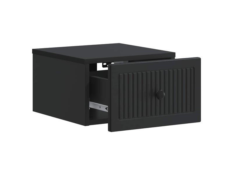  Table de chevet - cabinet de chevet - table de nuit mural 2 pièces noir 33 x 34,5 x 20 cm  - Conforama E