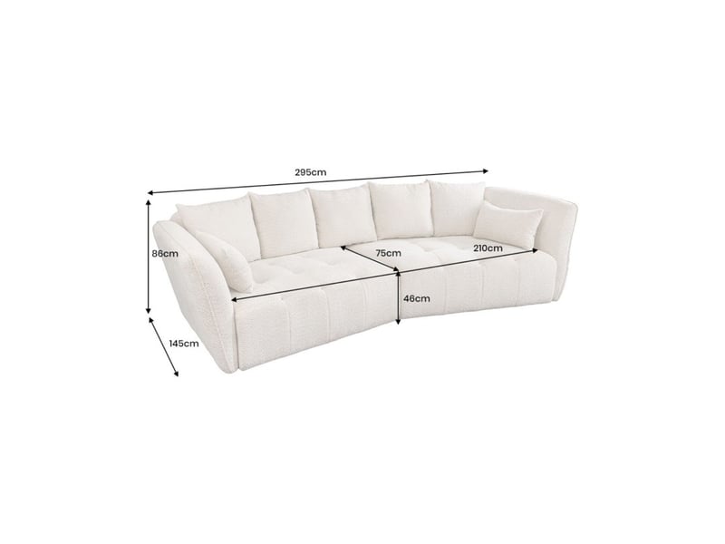  Canapé + pouf imperia gris capitonné – canapé modulable en tissu bouclette  - Conforama C