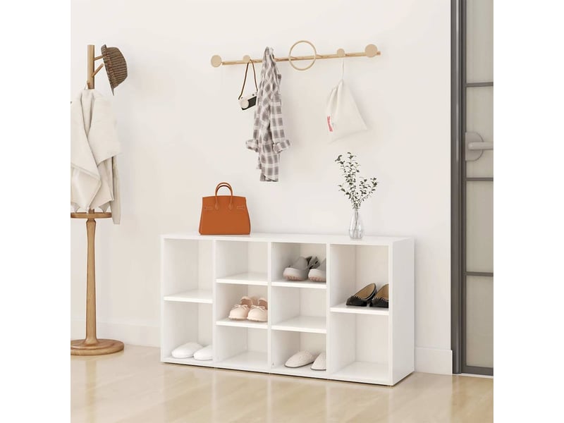  Banc à chaussures, meuble à chaussures blanc 103x30x55 cm bois d’ingénierie  - Conforama B