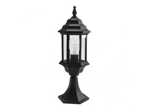 Lanterne de muret extérieur fabrilamp pollux noir, 1 x e27, ip44, 48,5 x 17 x 17 cm