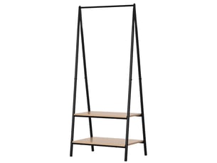 Portant à vêtements triangulaire 64 x 43 x 149 cm 2 étagères avec barre gain de place contemporain en mdf bois clair 21_0005778
