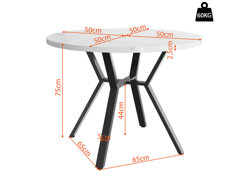  Ensemble table et chaises - table ronde avec 4 chaises velours, ensemble repas moderne pour cuisine ou salle à manger, plateau effet marbre, blanc et vert  - Conforama E