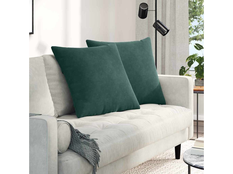  Lot de 2 coussins de canapé, coussins décoratifs vert foncé 60 x 60 cm cf59191  - Conforama B