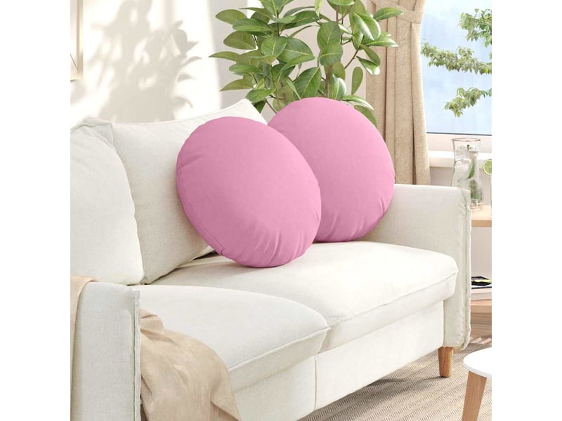  Lot de 2 coussins de siège, coussins décoratifs tissu rose ø50 x 19 cm cf59855  - Conforama B