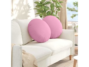 Lot de 2 coussins de siège, coussins décoratifs tissu rose ø50 x 19 cm cf59855