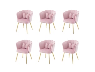 Fauteuil fixe MEULVA Velours rose vendu Par 6