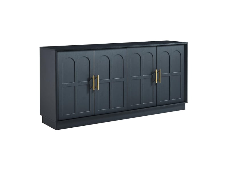  Buffet avec portes incurvées en mdf coloris noir 169 x 40 x 80 cm  - Conforama B