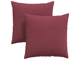 Lot de 2 coussins de canapé, coussins décoratifs tissu bordeaux 60 x 60 cm cf58801