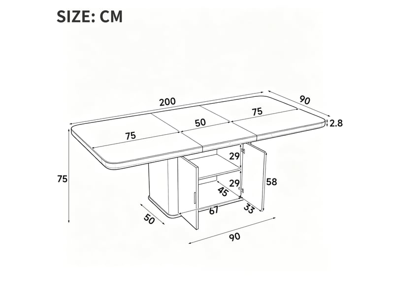  Table extensible de salle à manger 150 à 200 x 90 cm blanche et chêne clair en mdf, rangement central  - Conforama C