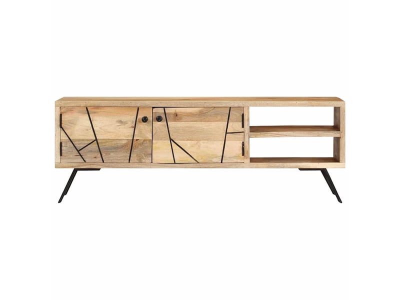  Meuble tv - banc tv - meuble de rangement 110x30x40 cm bois massif de manguier  - Conforama A