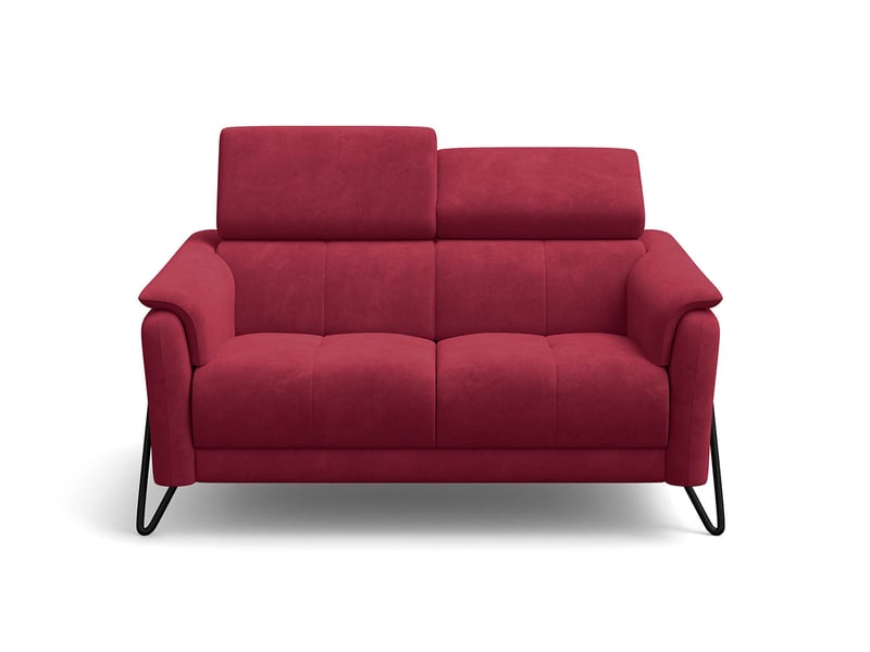  Canapé 2 places roden, tissu velours bordeaux RODEN - Conforama C