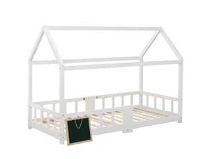 Lit cabane 90x200 cm OKWISH coloris blanc