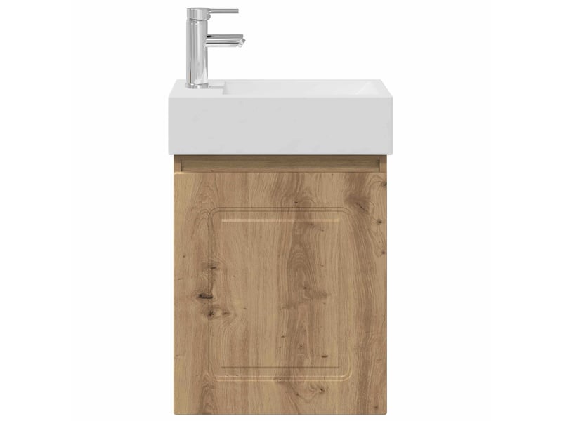 Meuble de rangement salle de bain avec robinet chêne artisanal shl5761 - Conforama E