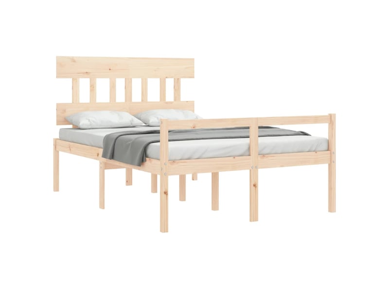  Lit double- lit adulte -  lit pour personne âgée sans matelas 120x200 cm bois massif  - Conforama C