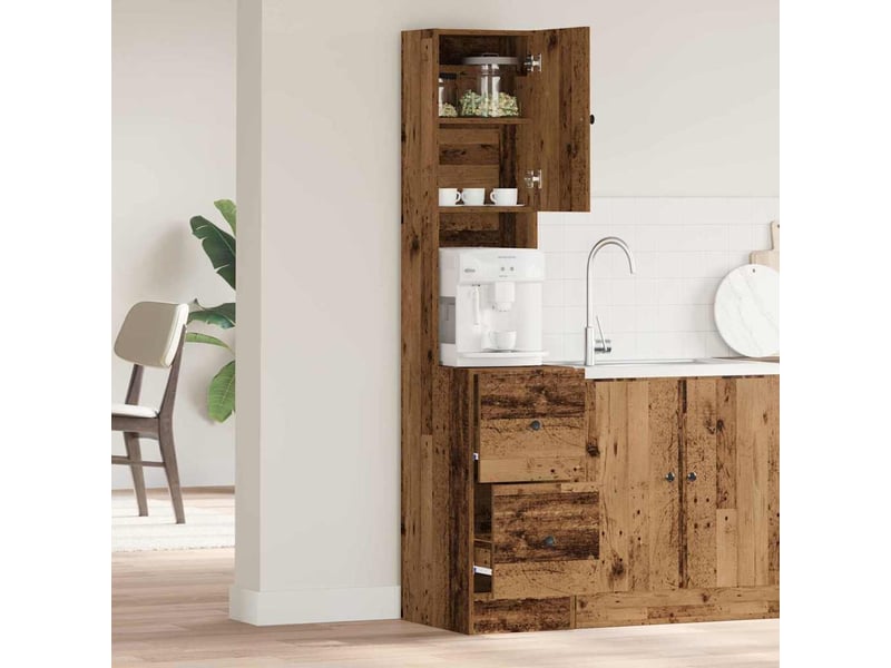  Buffet de cuisine, buffet haut avec tiroir bois ancien 32x50x180cm  - Conforama D