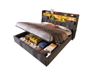 Lit coffre 160x200 cm <strong>HAUSS SPOLE</strong> <strong></strong> coloris gris