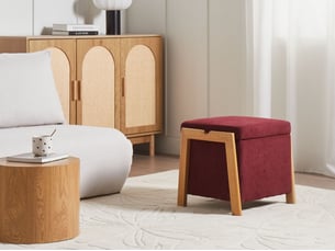 Pouf / repose pied <strong>BELIANI</strong> <strong></strong> rouge