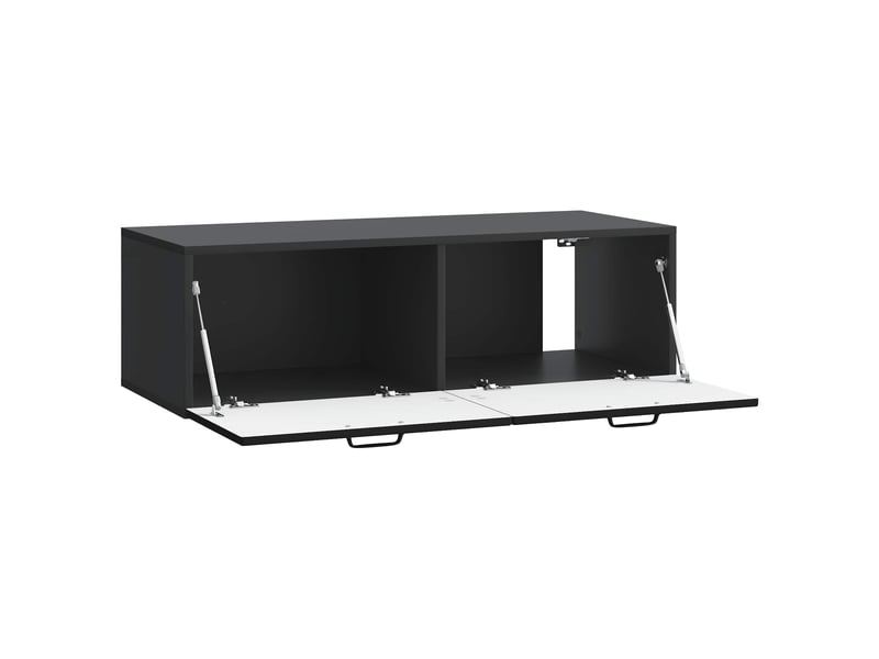 Meuble tv - banc tv - meuble de rangement mural noir 98 x 41 x 30 cm bois d'ingénierie - Conforama E