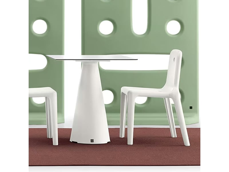 Plateau carré en hpl pour table contract 60cm tiffany - blanc - Conforama B