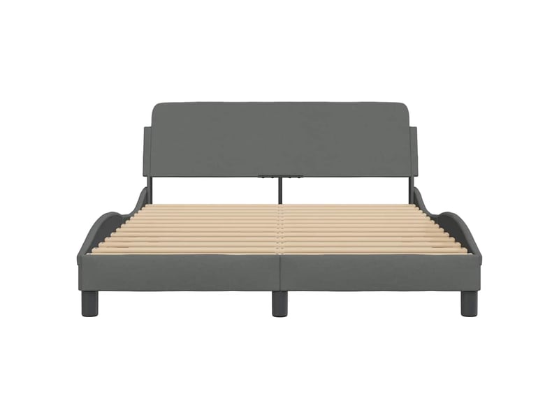  Lit double- lit adulte -  cadre de lit dover gris foncé 135x190 cm tissu  - Conforama C