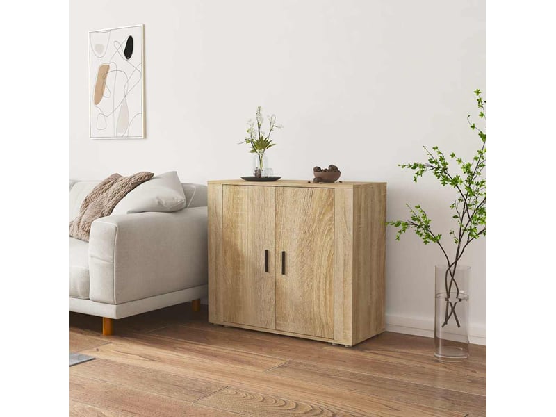  Buffet - bahut - meuble de rangement chêne sonoma 80x33x70 cm bois d'ingénierie  - Conforama B