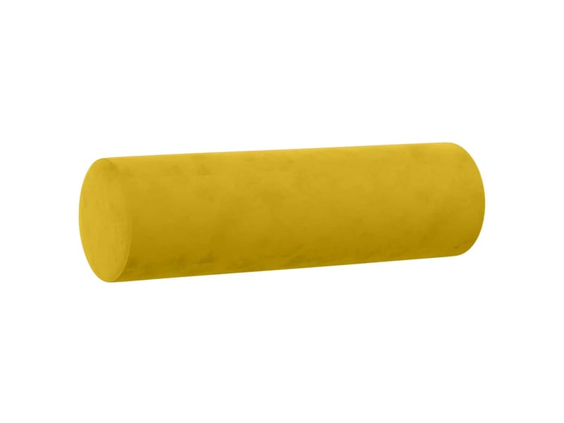  Lot de 2 coussins décoratifs jaune ø15x50 cm velours cf60874  - Conforama C