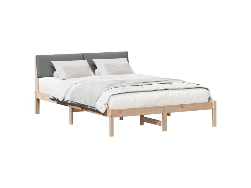 Lit double- lit adulte - cadre de lit avec tête de lit marron et gris foncé 150 x 200 cm - Conforama B