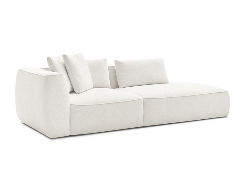  Bobochic canapé droit fixe 3 places leopold tissu texturé blanc  accoudoir gauche LEOPOLD - Conforama A
