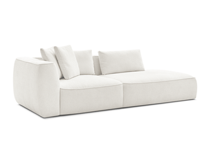 Canapé droit fixe BOBOCHIC LEOPOLD 3 places Tissu blanc