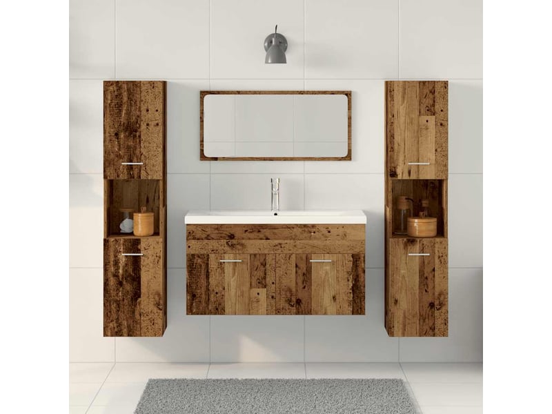  Ensemble de meubles salle de bain 4 pcs bois d'ingénierie cf63967  - Conforama C