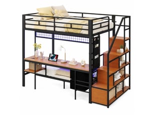 Lit mezzanine 90x140/200 cm MEUBLIV coloris noir