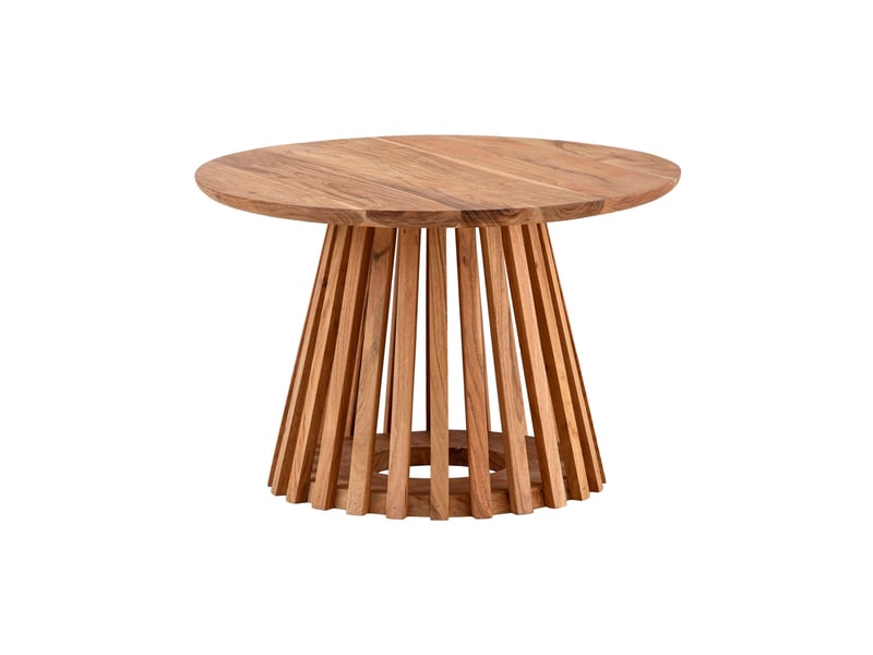  Table basse ronde 60x40 cm en bois d'acacia massif naturel  - Conforama A